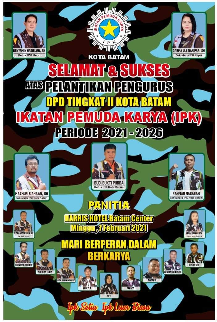 Selamat Dan Sukses Atas Pelantikan DPD Tingkat II Kota Batam Ikatan ...