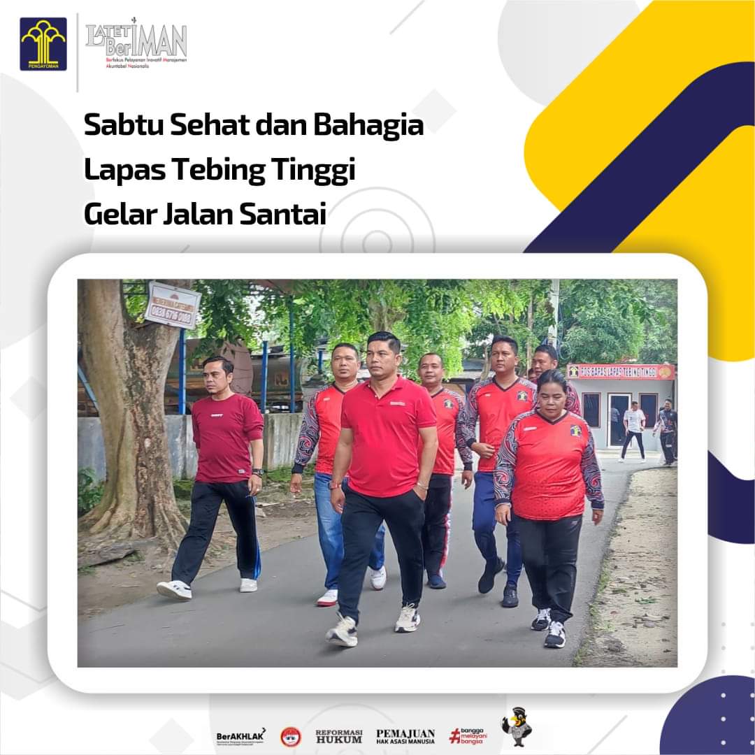 Foto : Jalan Santai Bersama Seluruh Pejabat Struktural Dan Pegawai Staf Lapas Tebing Tinggi,Sabtu (21/9/24).