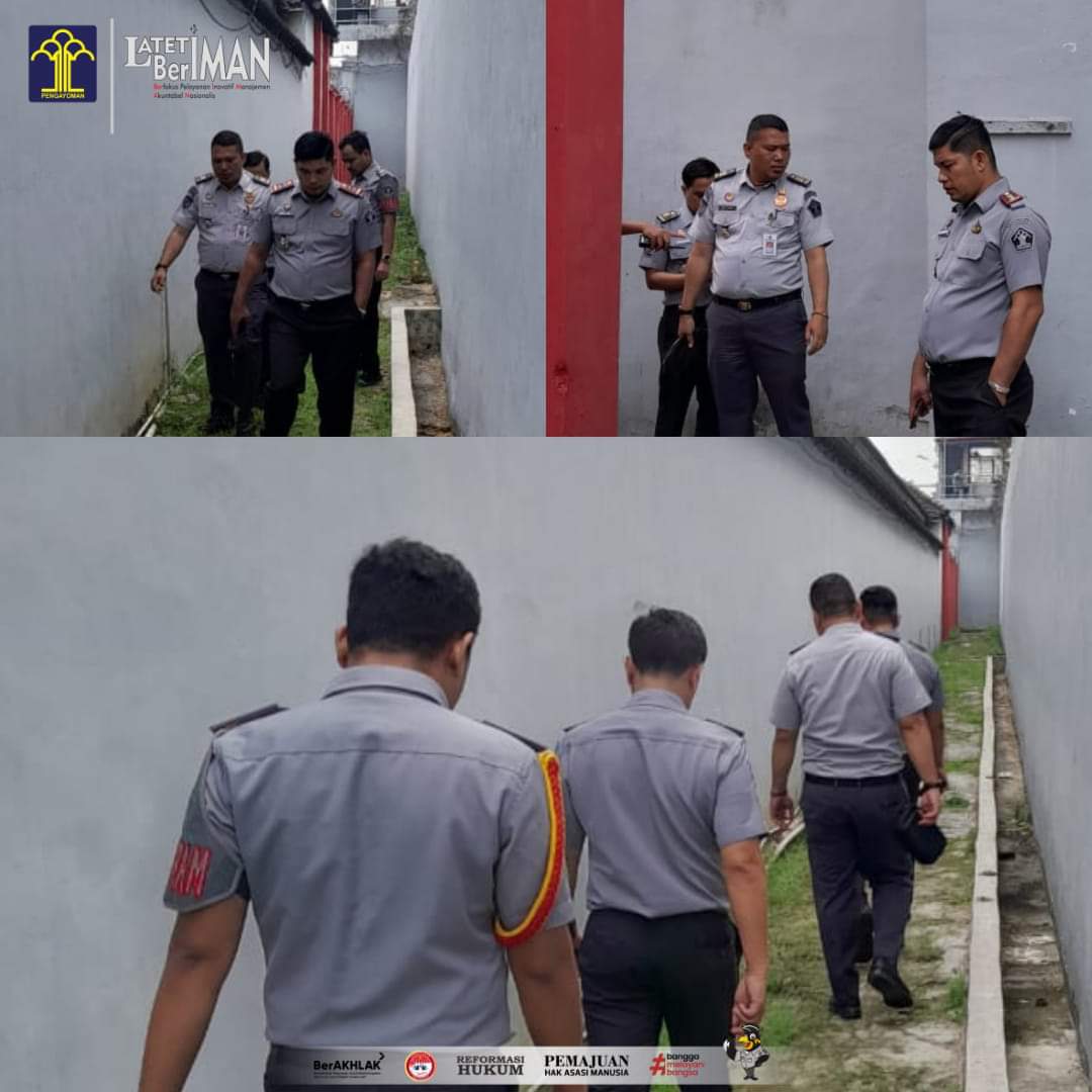 Foto : Leonard Silalahi Dan Pejabat Lapas Tebing Tinggi Kontrol Keliling Pada Area Brandgang Lapas