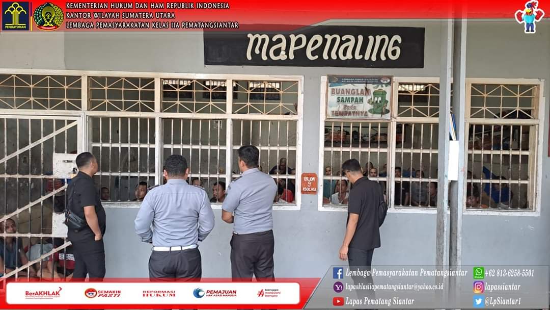 Foto : Dirpam Intel Sumut Dan Staf Lapas Pematangsiantar Lakukan Pengecekan Ke Blok Hunian WBP