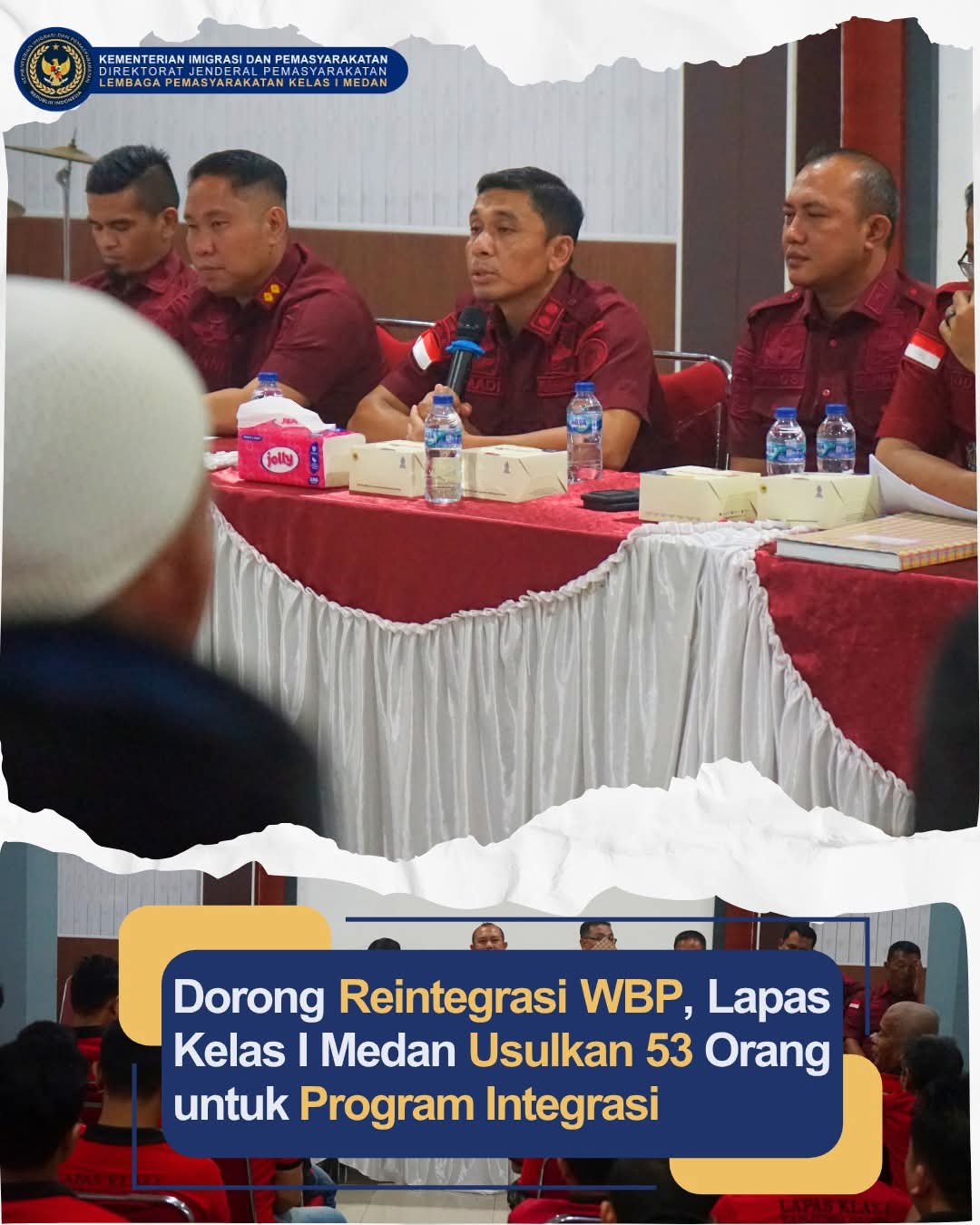 Plh. Kalapas Yan Patmos Menjelaskan Proses Sidang TPP Dan Pentingnya Mempertimbangkan Semua Aspek Dalam Menentukan Kelayakan WBP Untuk Integrasi.(Foto/Doc:Lapas I Medan)