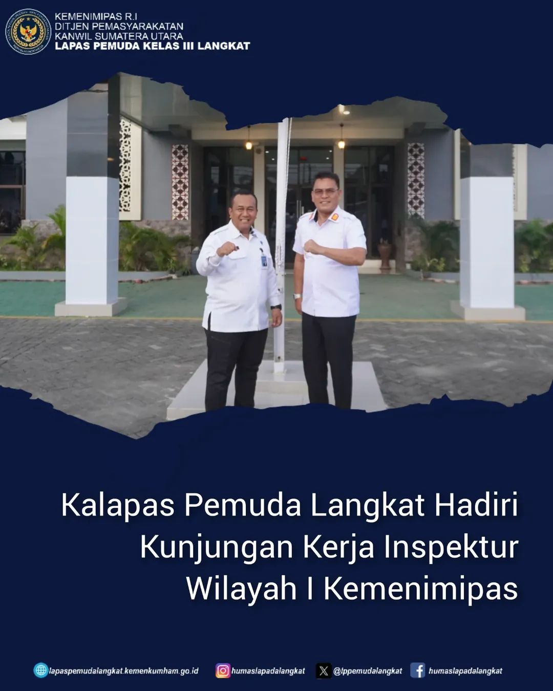 Kalapas Pemuda Kelas III Langkat, Kenal Purba,Disambut Kementerian Imigrasi Dan Pemasyarakatan, Iwan Santoso.(Doc/Foto:Humaslapada)