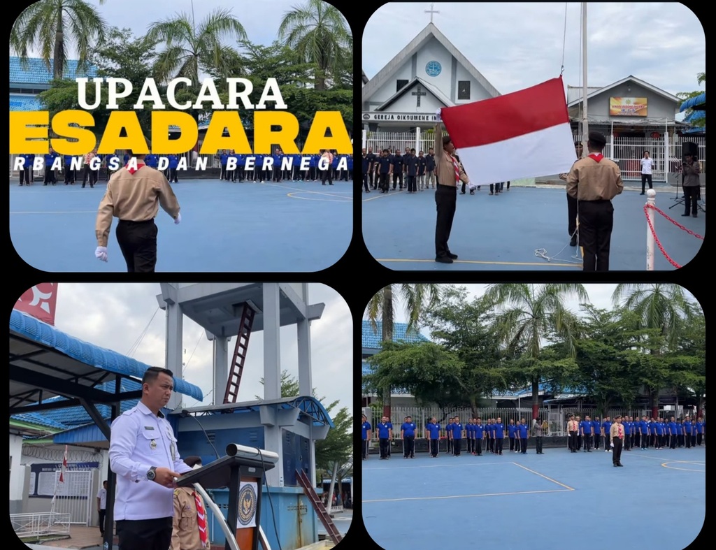 Pejabat Struktural Dan Warga Binaan Rutan Kelas I Medan Mengikuti Upacara Kesadaran Berbangsa Dan Bernegara Dilapangan Rutan.(Doc/Foto:Rutan Kelas I Medan)
