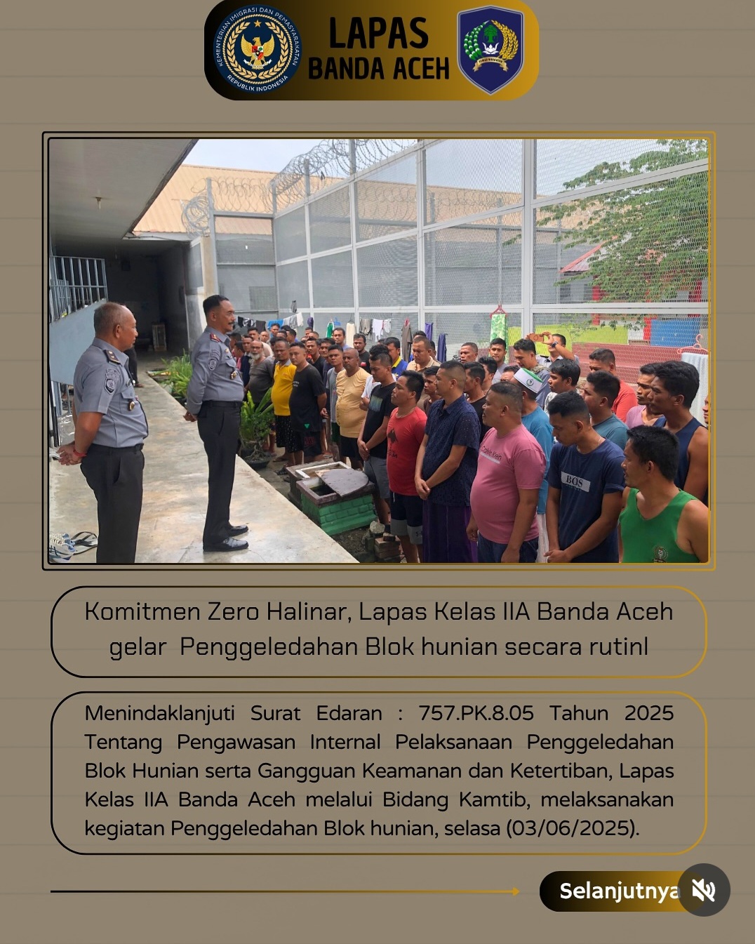 Foto:Edi Cahyono Juga Memberikan Penyuluhan Kepada Warga Binaan Terkait Pentingnya Menjaga Ketertiban Dan Menciptakan Suasana Aman Dan Kondusif Di Dalam Lapas.