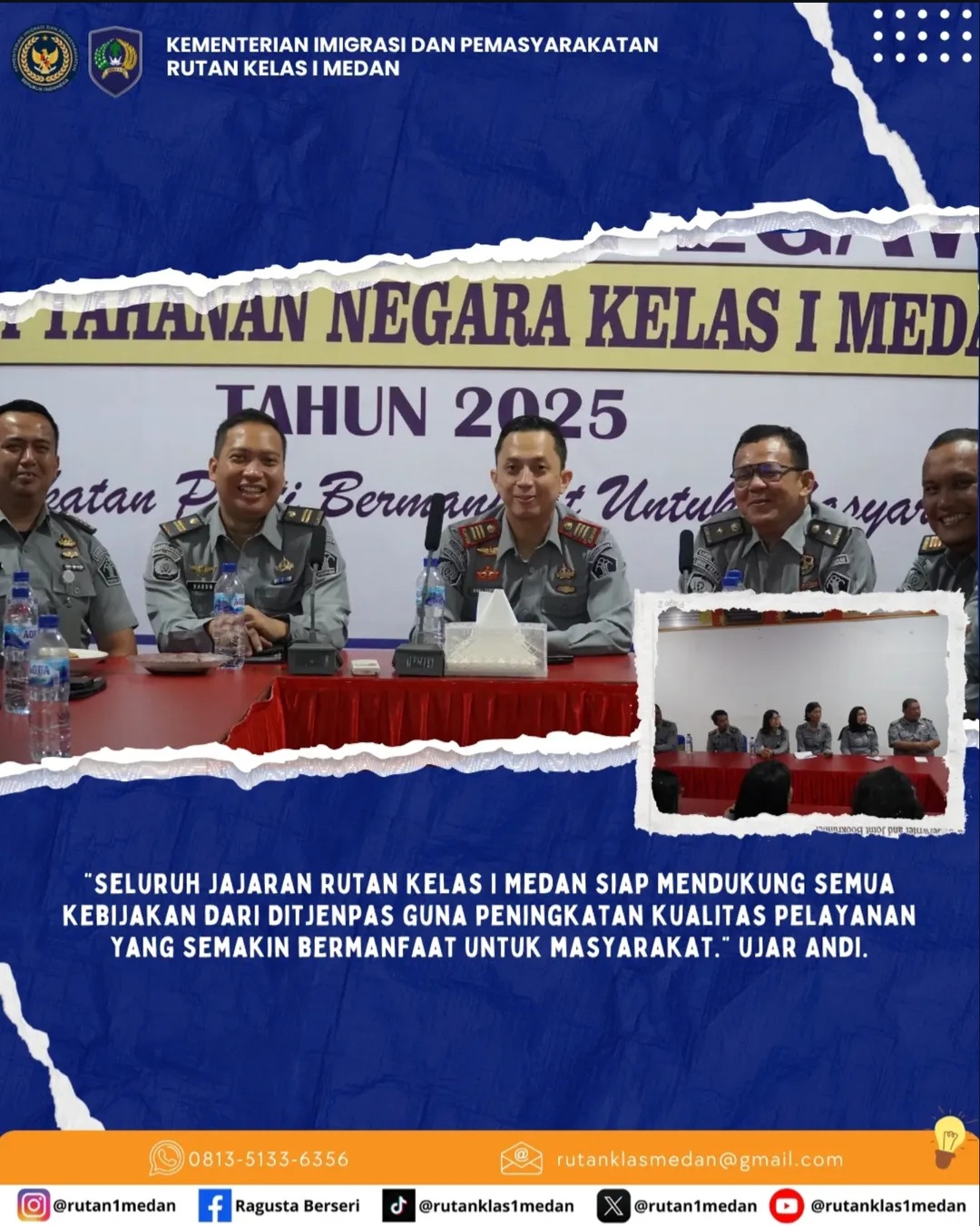 Suasana Rapat Virtual Melalui Zoom Yang Dihadiri Oleh Karutan Kelas I Medan Dan Pejabat Struktural Serta Staff Lainnya.(Doc/Foto:Rutan Kelas I Medan)