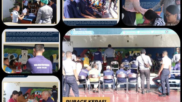 Rutan Kelas IIB Balige Bersinergi Bersama Puskesmas Tandang Buhit,Gelar Pemeriksaan Kesehatan Gratis (PKG).(Doc/Foto:Rutan Balige)
