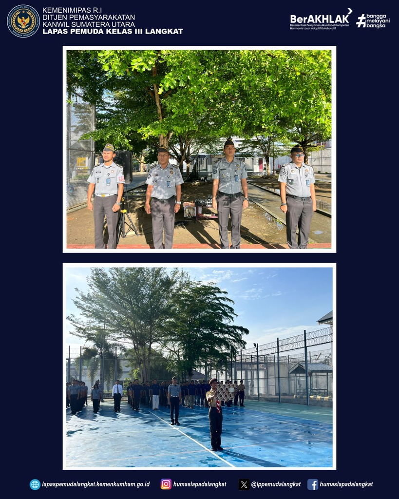 Lapas Pemuda Langkat Laksanakan Upacara Kesadaran Berbangsa dan Bernegara, Kalapas : Mulai Dari Diri Sendiri