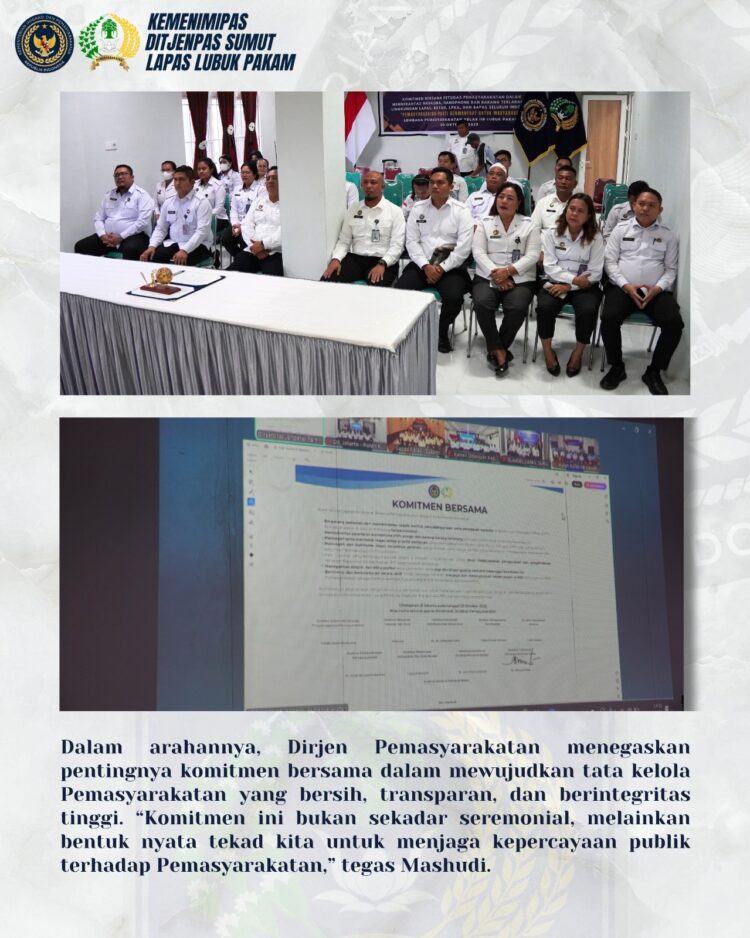 Lapas Lubuk Pakam Ikrar Janji Bersih, Tingkatkan Kualitas Pembinaan Warga Binaan