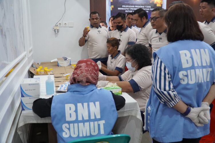 Rutan Kelas I Medan Gelar Tes Urine untuk Pegawai dan Warga Binaan