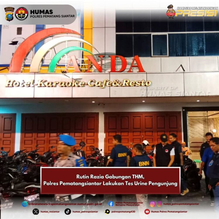 Pematangsiantar Bersih Narkoba: Razia THM Gabungan, 19 Pengunjung Negatif Urine